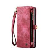 For Samsung Galaxy S22 Ultra 5G CaseMe-008 Detachable Multifunctional Horizontal Flip Leather Case(Red)