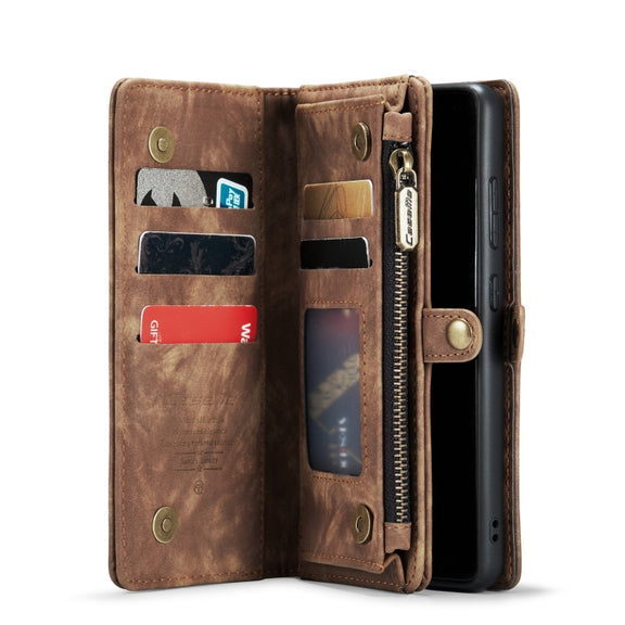 For Samsung Galaxy S22+ 5G CaseMe-008 Detachable Multifunctional Horizontal Flip Leather Case(Brown)
