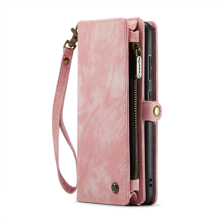 For Samsung Galaxy S22+ 5G CaseMe-008 Detachable Multifunctional Horizontal Flip Leather Case (Pink)