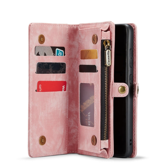 For Samsung Galaxy S22+ 5G CaseMe-008 Detachable Multifunctional Horizontal Flip Leather Case (Pink)