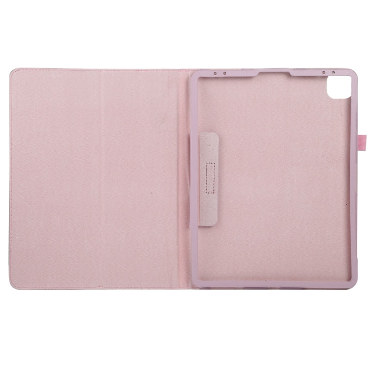 For iPad Air 13 2024 / iPad Pro 12.9 2022 / 2021 / 2020 / 2018 Litchi Texture Solid Color Leather Tablet Case(Pink)