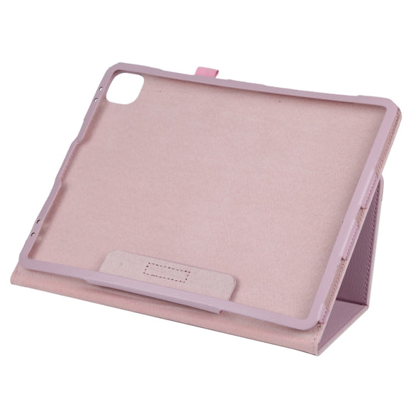 For iPad Air 13 2024 / iPad Pro 12.9 2022 / 2021 / 2020 / 2018 Litchi Texture Solid Color Leather Tablet Case(Pink)