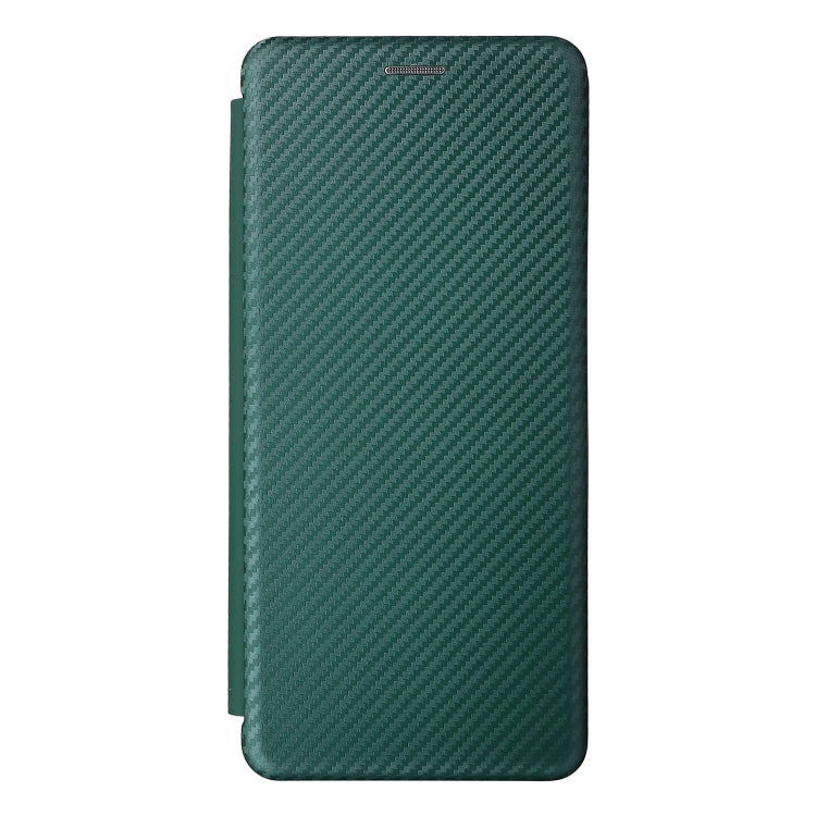 For Ulefone Note 12P Carbon Fiber Texture Horizontal Flip PU Phone Case(Green)