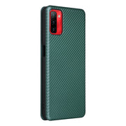 For Ulefone Note 12P Carbon Fiber Texture Horizontal Flip PU Phone Case(Green)