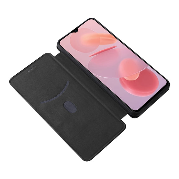 For Ulefone Note 12P Carbon Fiber Texture Horizontal Flip PU Phone Case(Black)