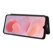 For Ulefone Note 12P Carbon Fiber Texture Horizontal Flip PU Phone Case(Black)