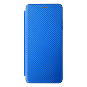 For Ulefone Note 12P Carbon Fiber Texture Horizontal Flip PU Phone Case(Blue)