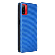 For Ulefone Note 12P Carbon Fiber Texture Horizontal Flip PU Phone Case(Blue)