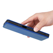 For Ulefone Note 12P Carbon Fiber Texture Horizontal Flip PU Phone Case(Blue)