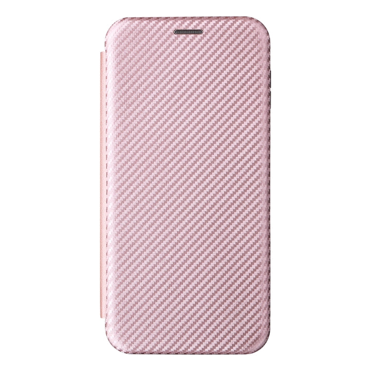 For Ulefone Note 13P Carbon Fiber Texture Horizontal Flip PU Phone Case(Pink)