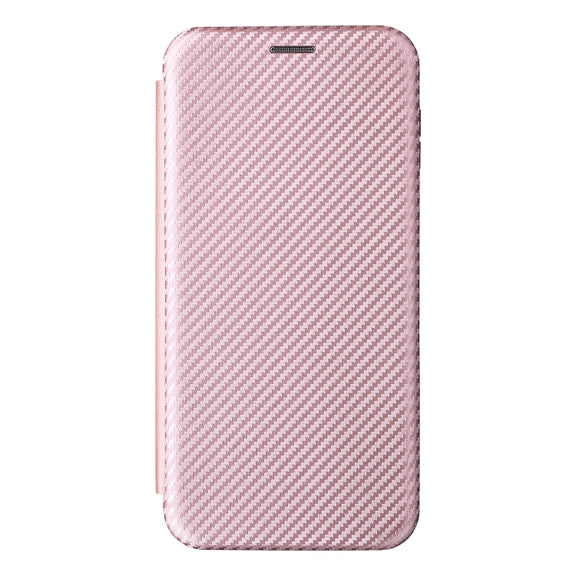 For Ulefone Note 13P Carbon Fiber Texture Horizontal Flip PU Phone Case(Pink)