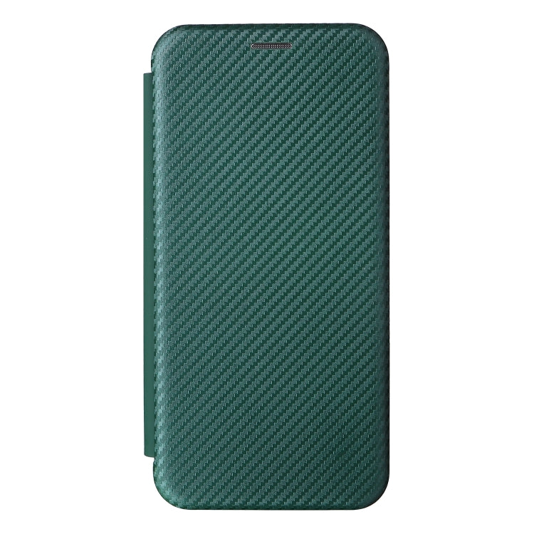 For Ulefone Note 13P Carbon Fiber Texture Horizontal Flip PU Phone Case(Green)