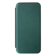For Ulefone Note 13P Carbon Fiber Texture Horizontal Flip PU Phone Case(Green)