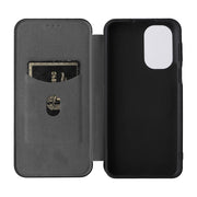 For Ulefone Note 13P Carbon Fiber Texture Horizontal Flip PU Phone Case(Black)