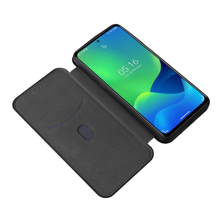 For Ulefone Note 13P Carbon Fiber Texture Horizontal Flip PU Phone Case(Black)