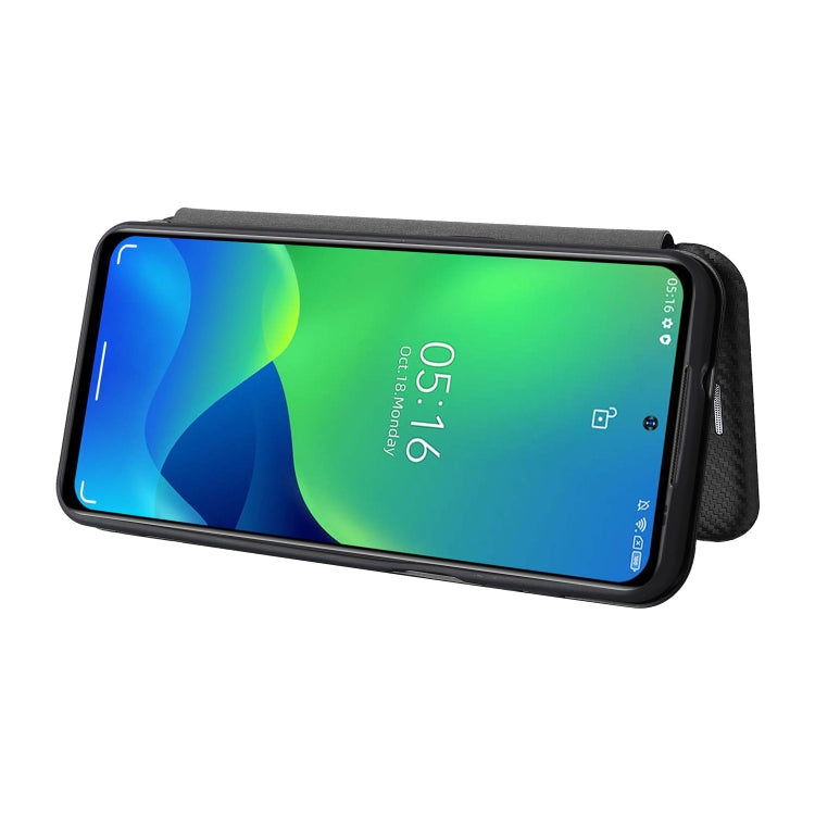 For Ulefone Note 13P Carbon Fiber Texture Horizontal Flip PU Phone Case(Black)