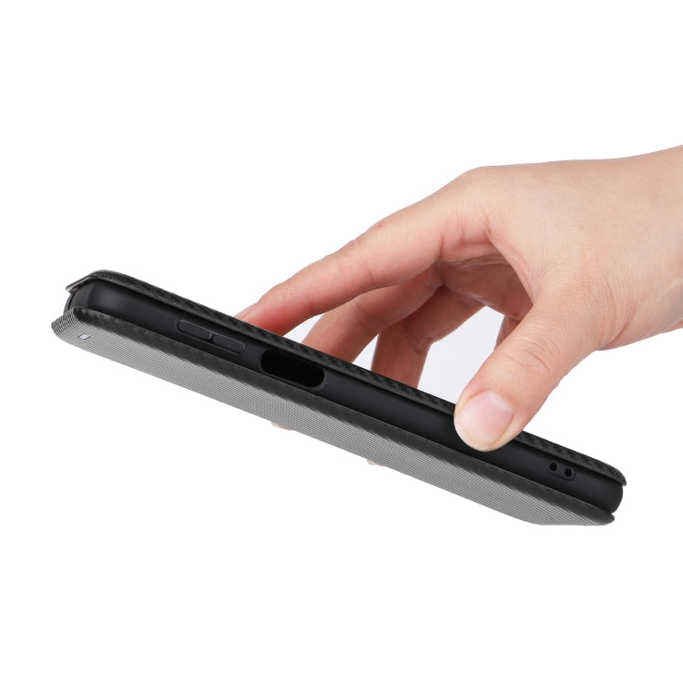 For Ulefone Note 13P Carbon Fiber Texture Horizontal Flip PU Phone Case(Black)