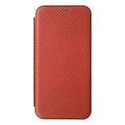 For Ulefone Note 13P Carbon Fiber Texture Horizontal Flip PU Phone Case(Brown)
