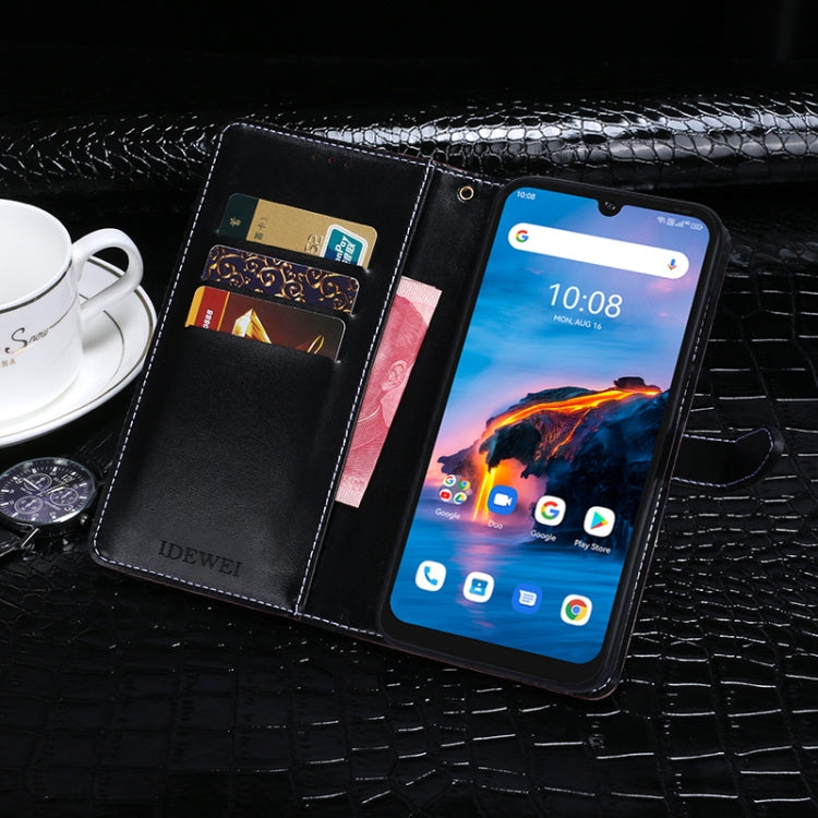 For Umidigi Bison Pro idewei Crocodile Texture Leather Phone Case(Dark Blue)