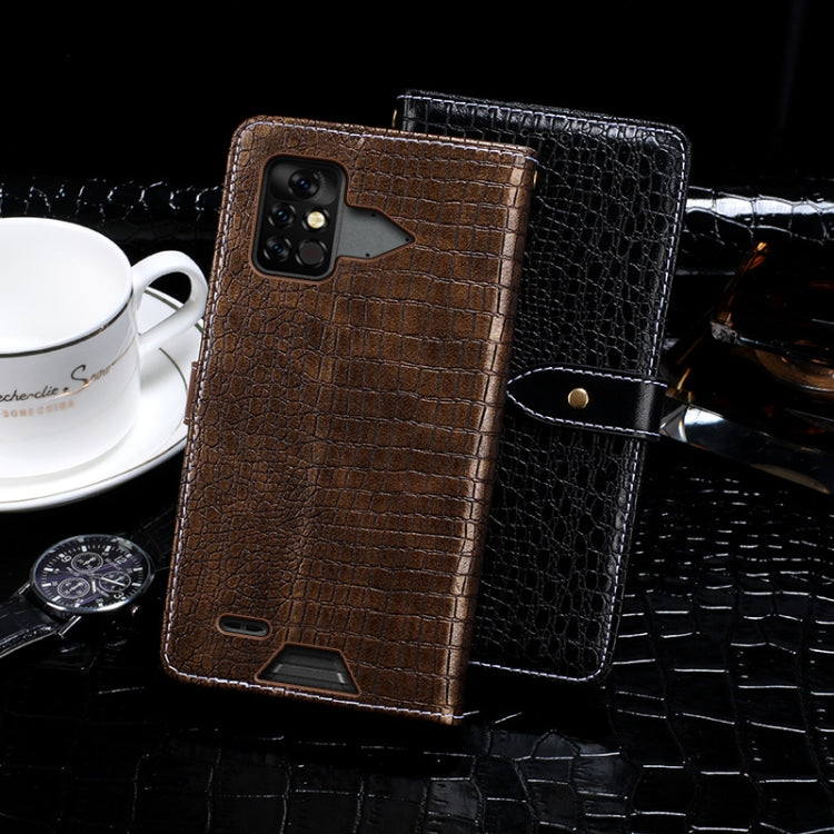 For Umidigi Bison Pro idewei Crocodile Texture Leather Phone Case(Black)