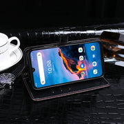 For Umidigi Bison Pro idewei Crocodile Texture Leather Phone Case(Black)