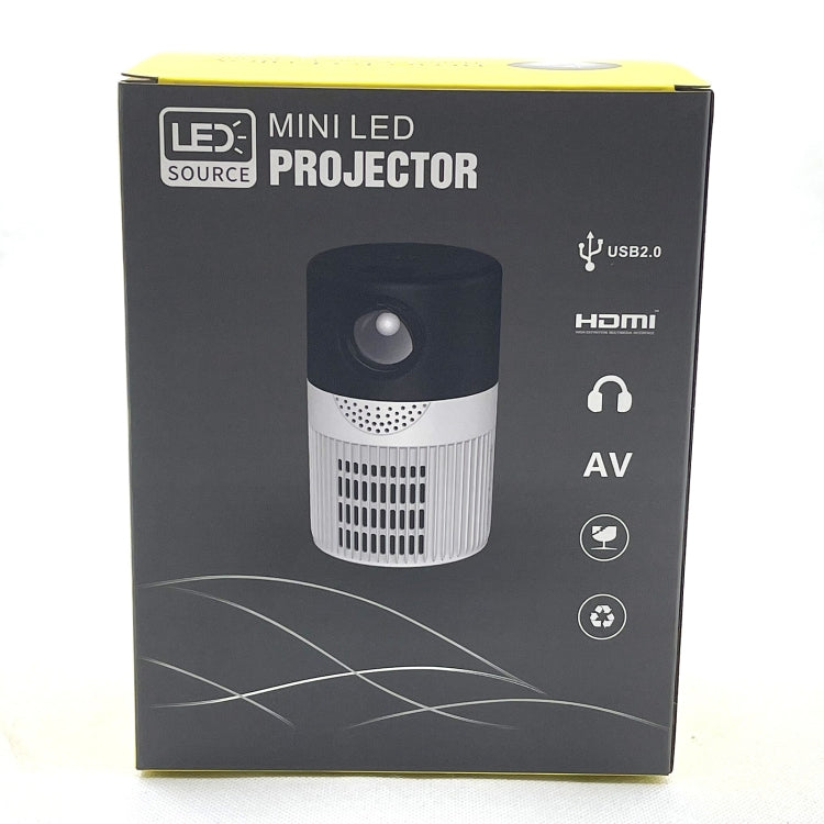 T400 100 inch Screen 3000 Lumens LED Mini Projector, Plug Type:EU Plug(Black White)
