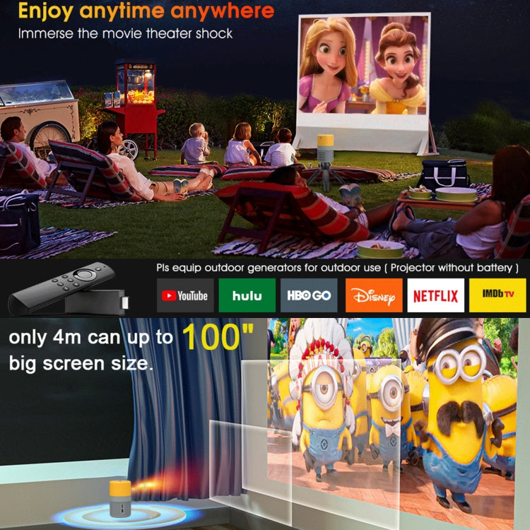 T400 100 inch Screen 3000 Lumens LED Mini Projector, Plug Type:EU Plug(Black White)