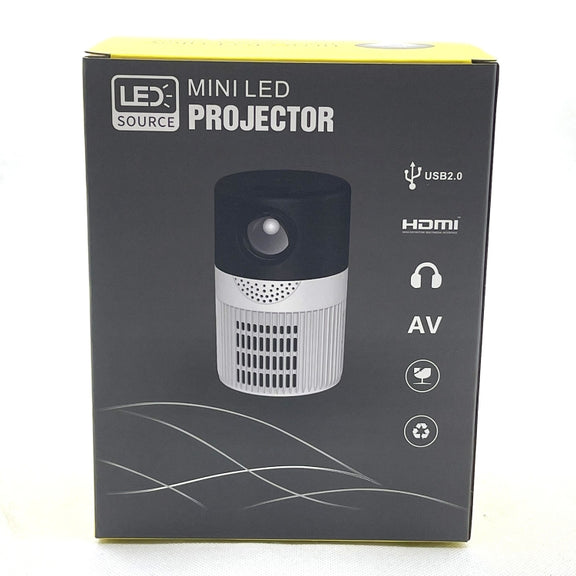 T400 100 inch Screen 3000 Lumens LED Mini Projector, Plug Type:US Plug(Black White)