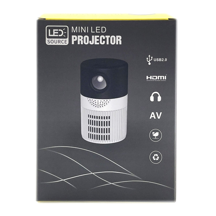 T400 100 inch Screen 3000 Lumens LED Mini Projector, Plug Type:AU Plug(Black White)