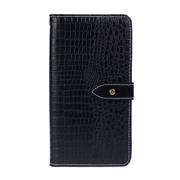 For Blackview A70 Pro idewei Crocodile Texture Leather Phone Case(Black)