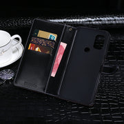 For Blackview A70 Pro idewei Crocodile Texture Leather Phone Case(Black)