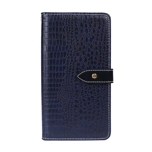 For Blackview A70 Pro idewei Crocodile Texture Leather Phone Case(Dark Blue)
