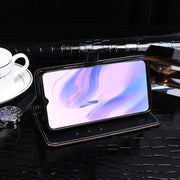 For Blackview A70 Pro idewei Crocodile Texture Leather Phone Case(Dark Blue)