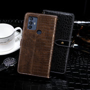 For TCL 30 SE idewei Crocodile Texture Leather Phone Case(Dark Blue)