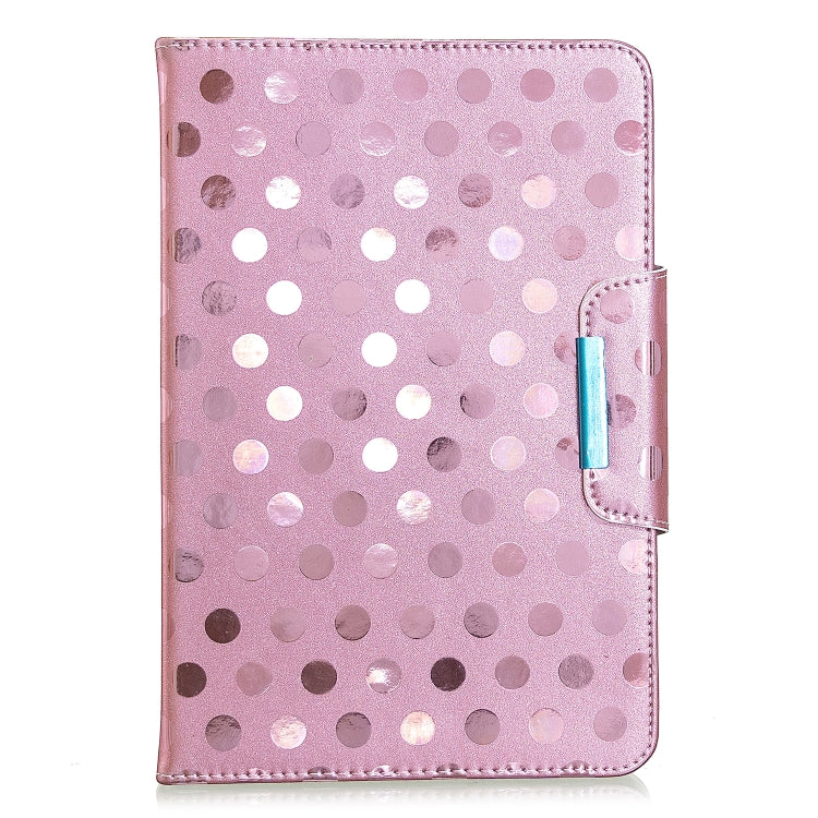 For 10 inch Universal Tablet Solid Color Wave Point Horizontal Flip Leather Case  , with Holder(Rose Gold)