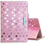 For 10 inch Universal Tablet Solid Color Wave Point Horizontal Flip Leather Case  , with Holder(Rose Gold)