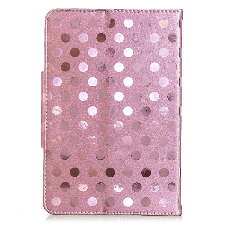 For 10 inch Universal Tablet Solid Color Wave Point Horizontal Flip Leather Case  , with Holder(Rose Gold)