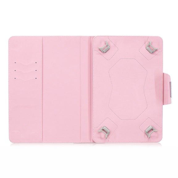 For 10 inch Universal Tablet Solid Color Wave Point Horizontal Flip Leather Case  , with Holder(Rose Gold)