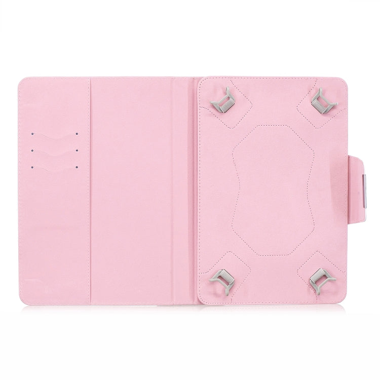 For 10 inch Universal Tablet Solid Color Wave Point Horizontal Flip Leather Case  , with Holder(Rose Gold)