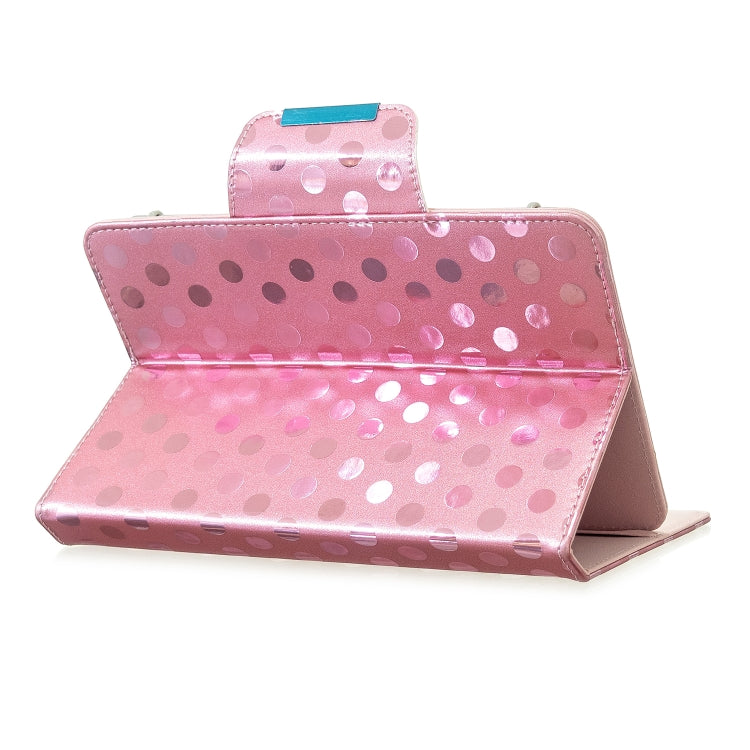 For 10 inch Universal Tablet Solid Color Wave Point Horizontal Flip Leather Case  , with Holder(Rose Gold)