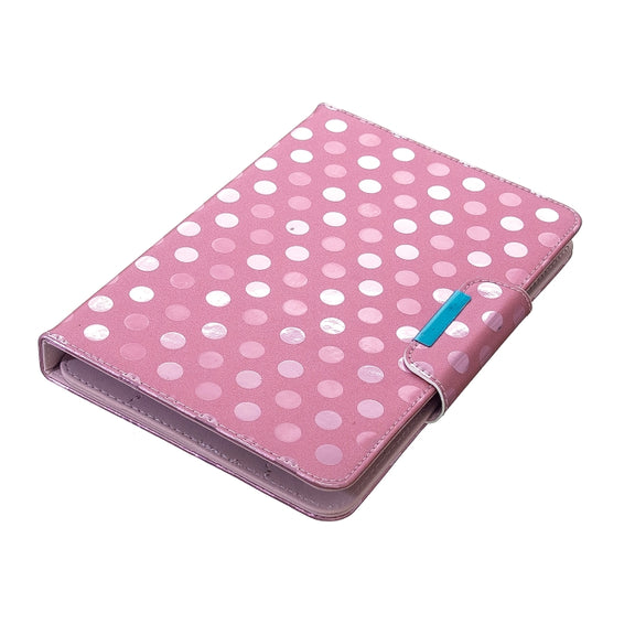 For 10 inch Universal Tablet Solid Color Wave Point Horizontal Flip Leather Case  , with Holder(Rose Gold)