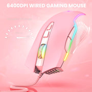 ONIKUMA CW905 RGB Lighting Wired Mouse(Pink)