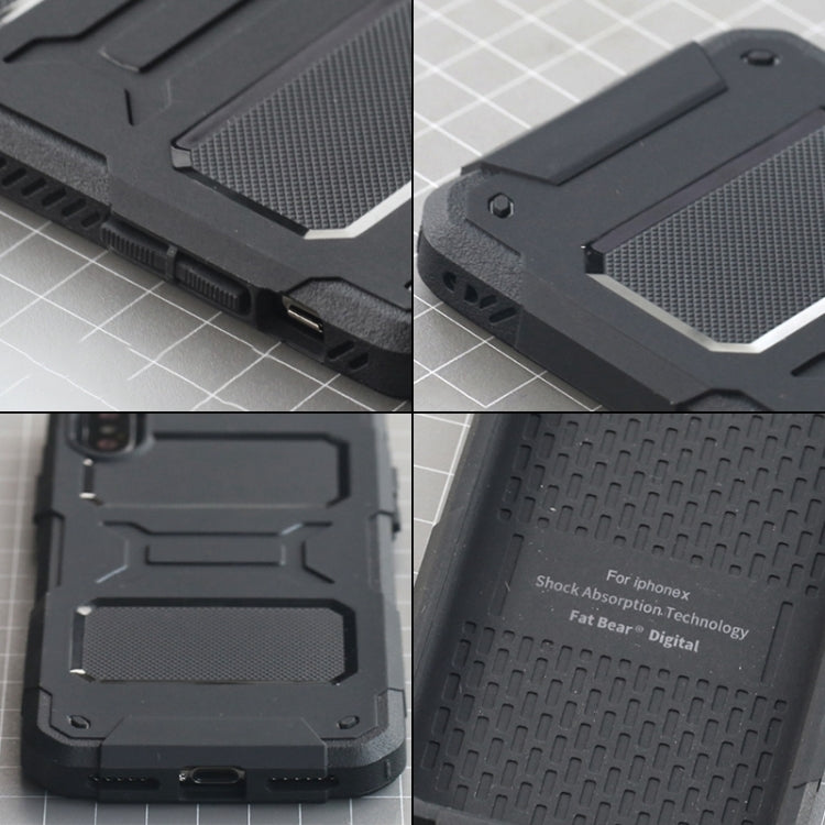 For iPhone X / XS FATBEAR Armor Shockproof Cooling Case(Black)