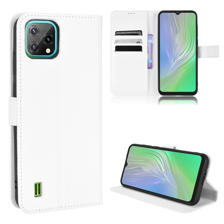 For Blackview A55 Diamond Texture Leather Phone Case(White)