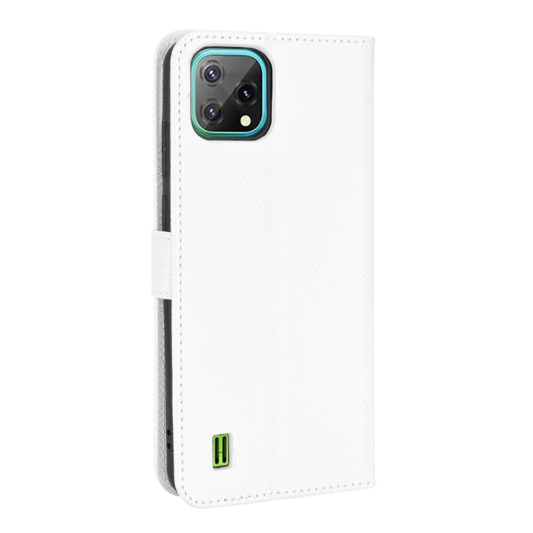 For Blackview A55 Diamond Texture Leather Phone Case(White)