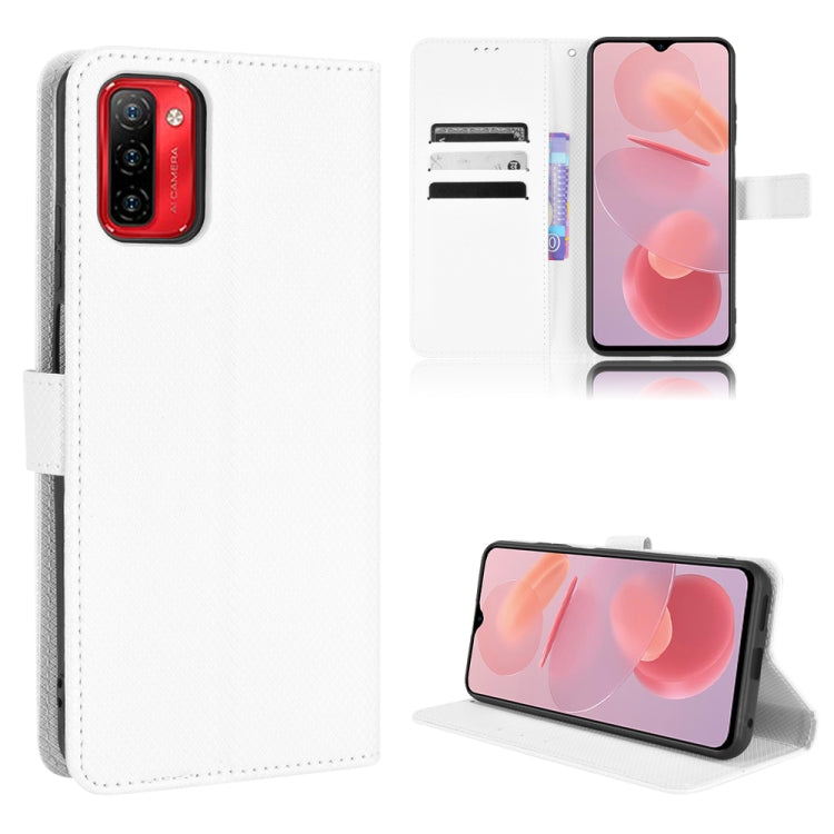 For Ulefone Note 12P Diamond Texture Leather Phone Case(White)