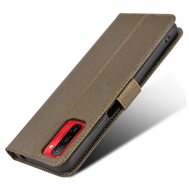 For Ulefone Note 12P Diamond Texture Leather Phone Case(Brown)