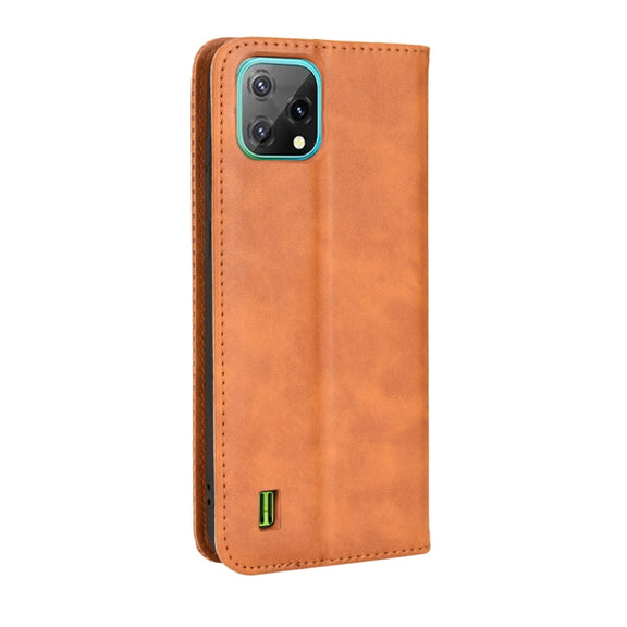 For Blackview A55 Magnetic Buckle Retro Crazy Horse Leather Phone Case(Brown)