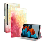 For Samsung Galaxy Tab S9 Watercolor Pattern Flip Leather Tablet Case(Spring Cherry)