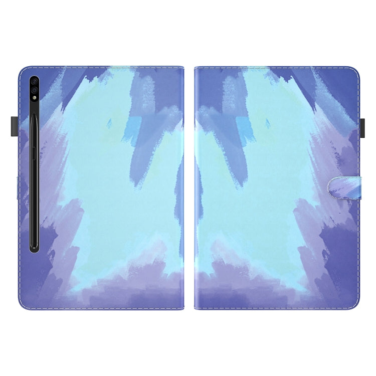 For Samsung Galaxy Tab S9+ Watercolor Pattern Flip Leather Tablet Case(Winter Snow)